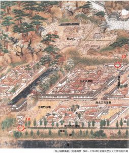 松山城屏風絵（元禄時代1688～1704年）愛媛県歴史文化博物館所蔵